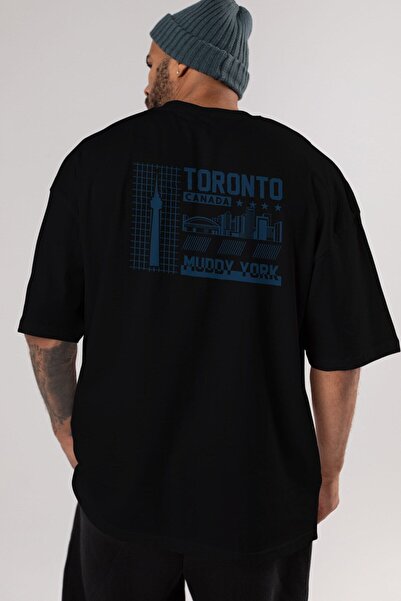 Ankhises Toronto Back Štampano Crna Oversize kroj T-shirt Unisex Muškarci Žen...