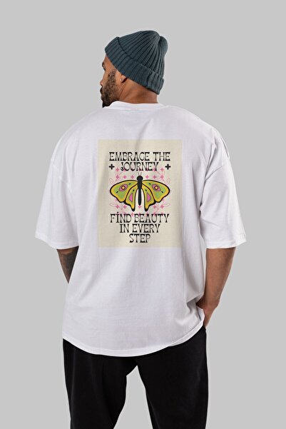 Ankhises Prigrlite putovanje nazad Štampano Belo Oversize kroj T-shirt Muškar...