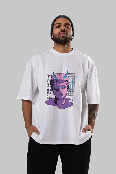Ankhises Ljubitelj folklora Beli Oversize kroj T-shirt - Unisex Muškarci Žene...