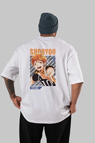 Ankhises Shouyou Hinata 9 Anime Leđa Štampano Bela Oversize kroj T-shirt 100%...