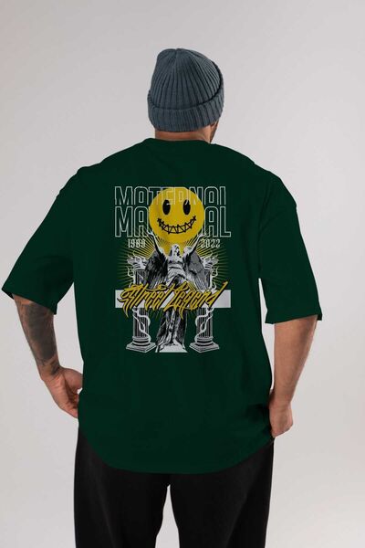 Ankhises Maternal Street Back Štampano Emerald Green Oversize kroj T-shirt Un...