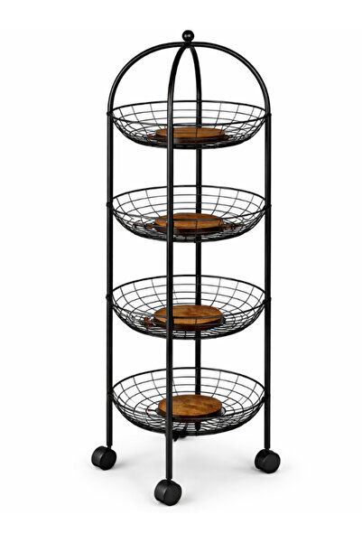 OEM 4-Tier Storage Shelf, Fruit and Vegetable Organizer with Wheels, Metal, 9...