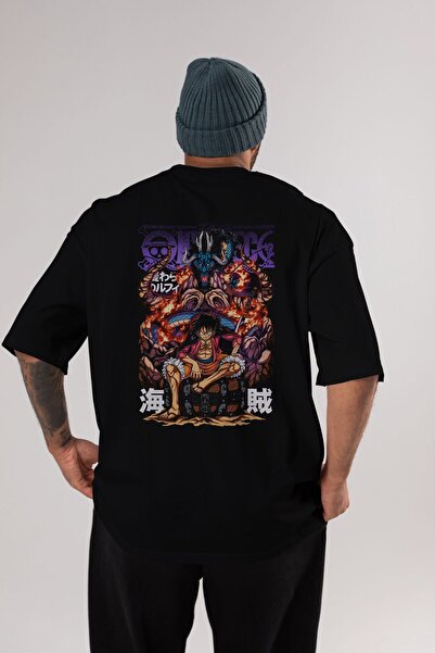 Ankhises MONKEY D. LUFFY 2 Tricou negru cu imprimeu pe spate anime Bărbați Femei