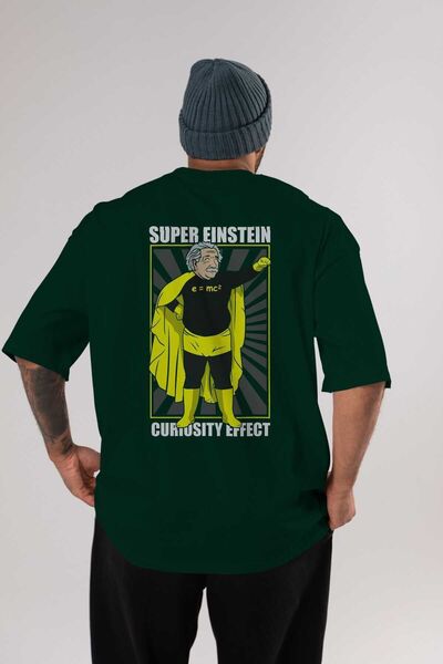Ankhises Super Einsten Back Štampano Emerald Green Oversize kroj T-shirt Mušk...