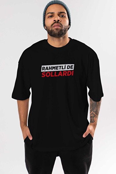 Ankhises Crna Oversize kroj T-shirt - Rahmetli De Sollardı, okrugla kragna, M...