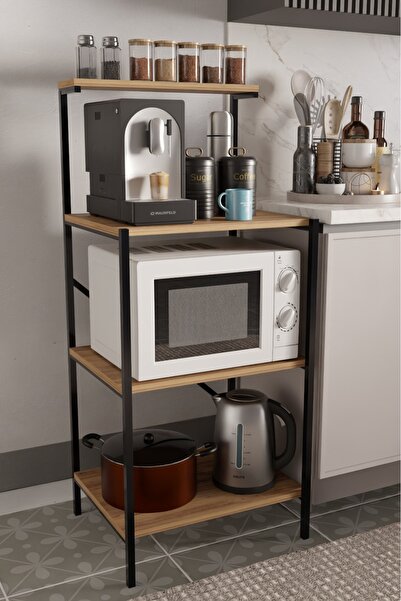 steel desing 4 Raflı Mutfak Rafı,Mikrodalga Standı,Çok Amaçlı Organizer ,Meta...