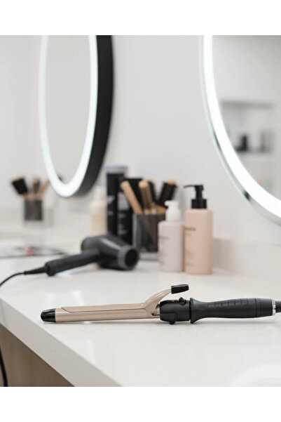 Kanonik Education مكواة تجعيد الشعر بعرض 25 ملم للشعر الكثيف، مع لوح سيراميك ...