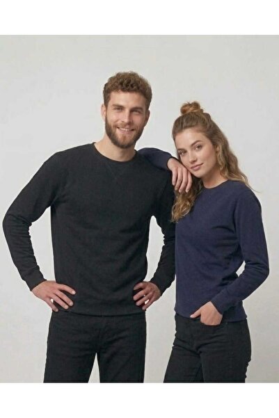 QAST GİYİM SANATI سويت شيرت للجنسين 2 إنترنيت ماتريال M موسمي أزرق داكن+أسود ...