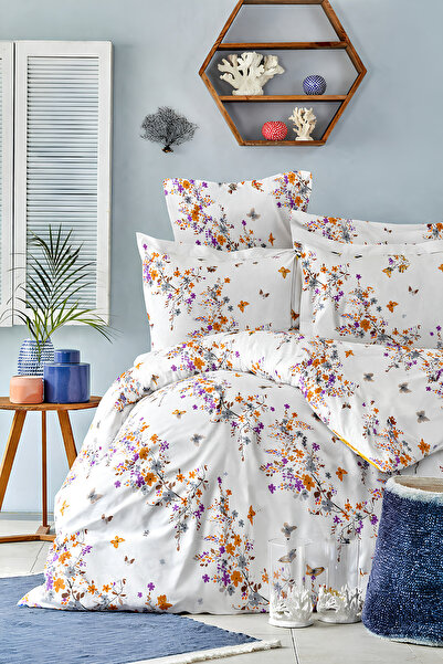 İQON Σεντόνι με λάστιχο τεμάχια Σετ παπλωματοθήκης Μονό Πορτοκάλι Ζούγκλας