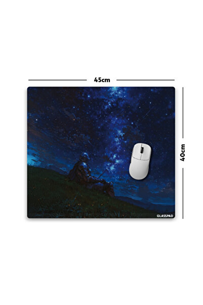GlassPad Cam Mouse Pad - Starlit Knight - Premium Temperli Cam - 45x40 Cm [M]