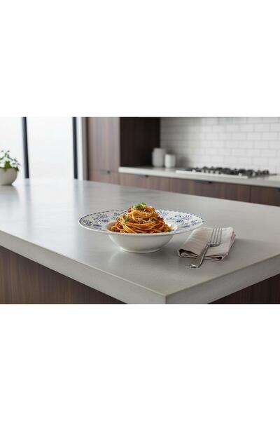 La Mediterranea Farfurie adâncă pentru paste, model grecesc albastru, 28 cm