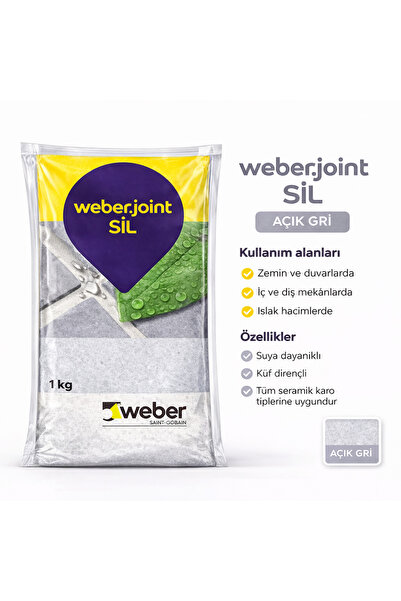 WEBER SİLİKONLU DERZ DOLGU 1 KG AÇIK GRİ