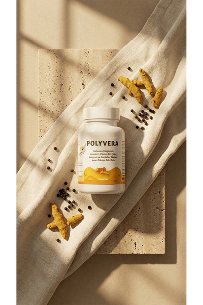 Dr.Alcen POLYVERA Kurkumin Karabiber 30 Kapsül Antioksidan C Vitamini Çinko D...