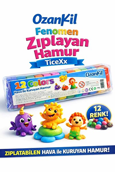 KATREMİA 12 colors air dry clay ozankil Hava ile Kuruyan Modelleme Kili 12 ADET