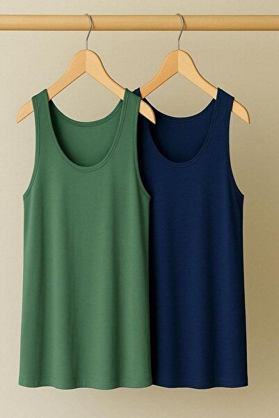 COTENCONCEPT 2 Pieces A-Line Comfortable Fit Basic Thick Strap Undershirt T-S...