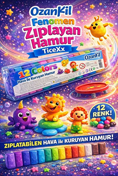 Genel Markalar OZANKİL AİR CLAY ZIPLAYAN KİL Hava ile Kuruyan Modelleme Kili ...