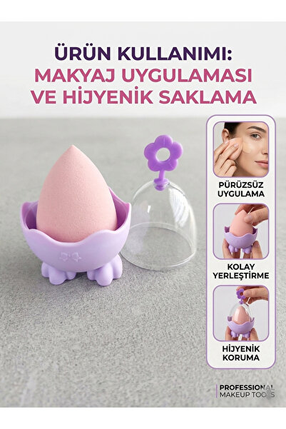 SEVRU Makyaj Süngeri 1 Adet - Ayaklı Yumurta Saklama Kutusu Çeşitleri Renkli ...