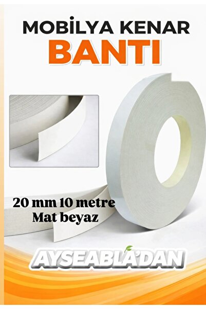 Ayşe Abladan Mobilya Kenar Bandı 20mm /10metre MAT BEYAZ