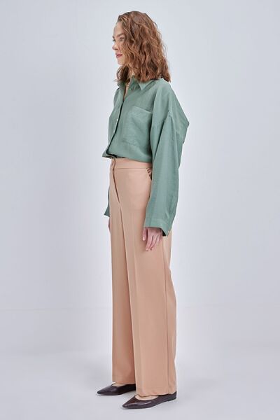 ALLDAY بنطلون رملي بخصر مطاطي مع جيوب