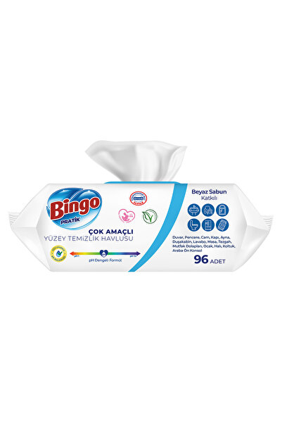 Bingo Yüzey Temizleme Havlusu Medium Beyaz Sabun Kokulu 96 Adetx3 (288 Yaprak)