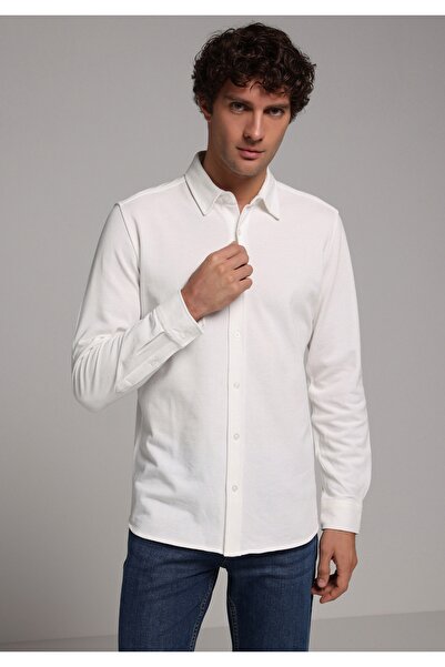 Colin's Regular Fit Shirt Neck Plain Men's White Long Sleeve Shirt
