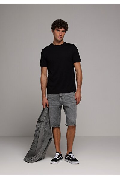 Colin's Ανδρικό ίσιο τζιν σορτς με χαλαρή εφαρμογή και μεσαία μέση, μαύρο Τζιν