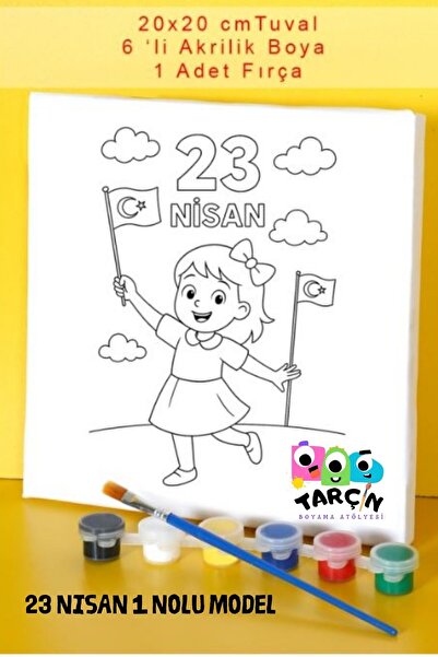 TARÇIN BOYAMA ATÖLYESİ 23 Nisana Özel Çocuk Hobi Kendin Yap DIY Tuval Boyama ...