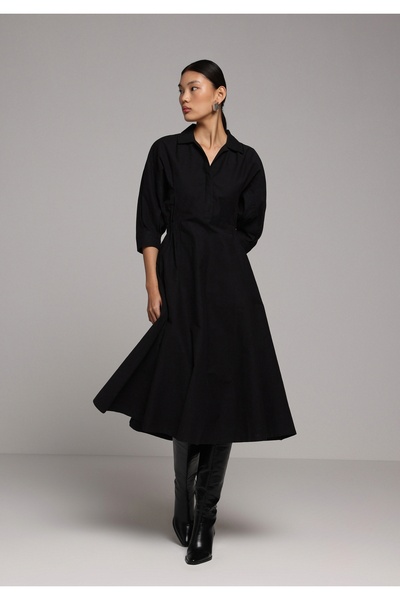 Colin's Дамска черна рокля с нормална кройка