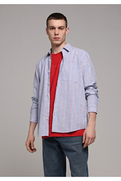 Colin's Ανδρικό μπλε μακρυμάνικο πουκάμισο με κανονική εφαρμογή