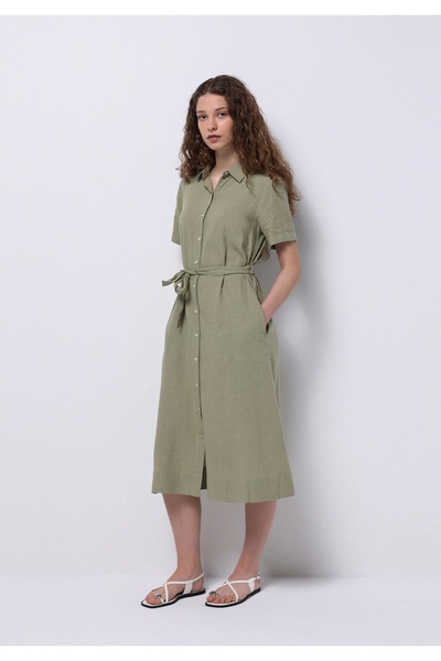 Colin's Дамска зелена рокля с редовна кройка