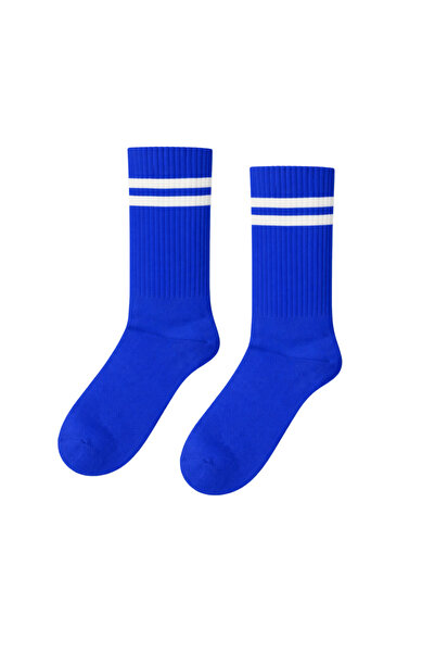 CARNAVAL SOCKS Πολύχρωμες αθλητικές κάλτσες με μπλε και λευκές ρίγες