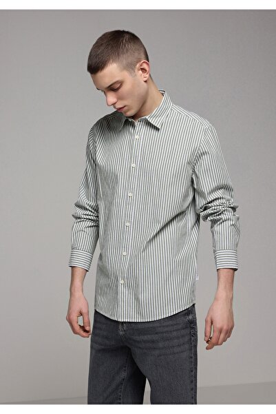 Colin's Ανδρικό πράσινο μακρυμάνικο πουκάμισο με κανονική εφαρμογή