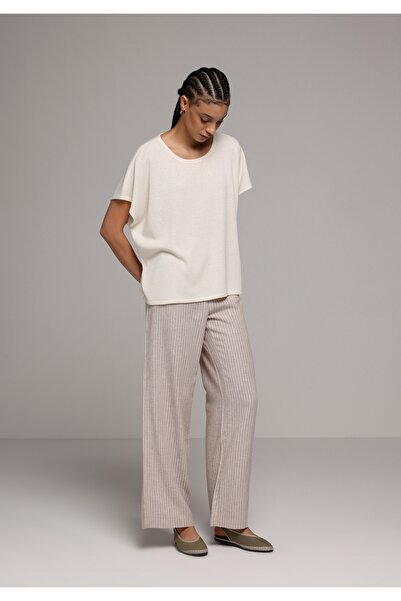 Colin's Дамски панталон с права кройка и ниска талия, широк крачол, бежов