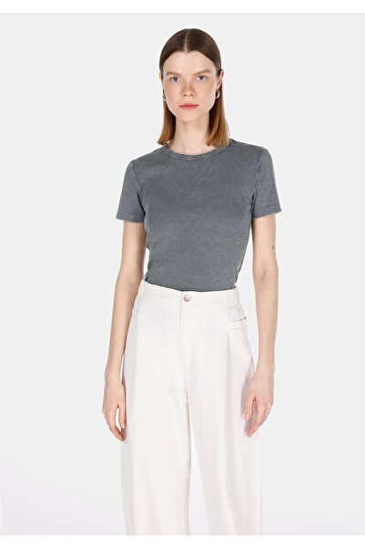 Colin's Slim Fit Γυναικείο κοντομάνικο μπλουζάκι ανθρακί