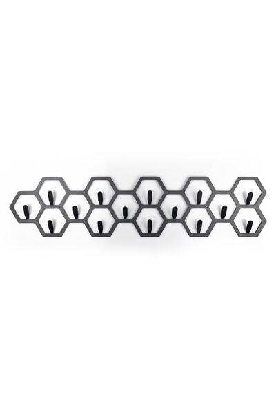 MİLANO HOME Petek Desenli Dekoratif Askılık Geometrik Metal Duvar Askılığı Modern Metal Askılık