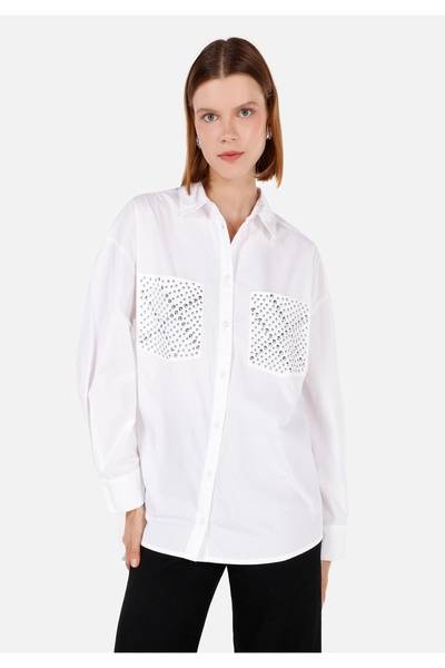 Colin's Бяла дамска риза с дълъг ръкав