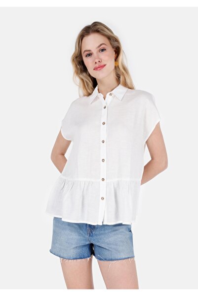 Colin's Cămașă albă de damă - design cu mâneci