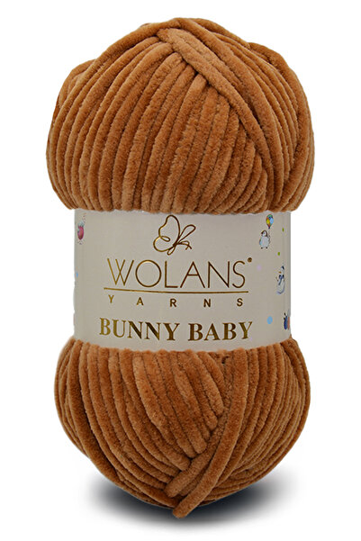 WOLANS 419 Καφέ μαλακό βελούδο - Πλεκτό νήμα Baby Bunny, Μαλακό νήμα κουβέρτας