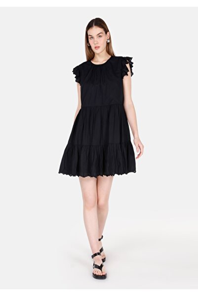 Colin's فستان نسائي أسود بقصة عادية