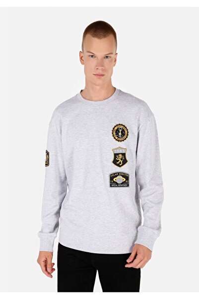 Colin's Comfort Fit Erkek Örme Gri Sweatshirt
