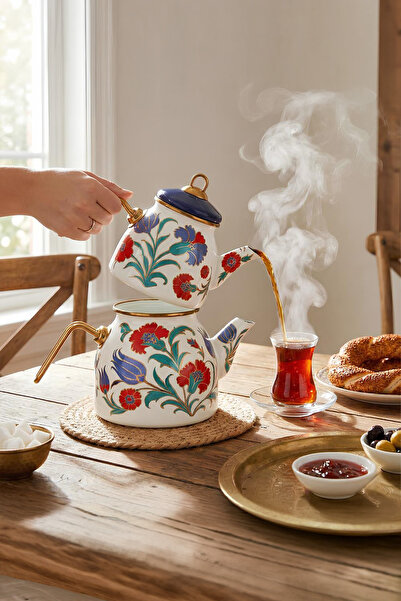 Serenk Emaye Çaydanlık