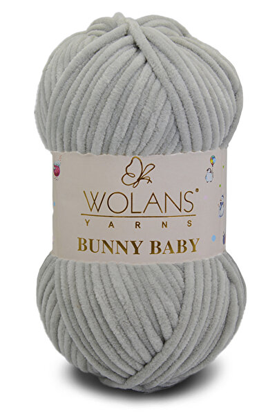 WOLANS 433 Ανοιχτό Γκρι Μαλακό Βελούδο - Πλεκτό νήμα Baby Bunny, Μαλακό νήμα ...