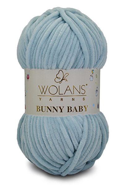 WOLANS 448 مخمل ناعم أزرق ثلجي - خيط حياكة للأطفال، لعبة ناعمة، سلسلة بطانية