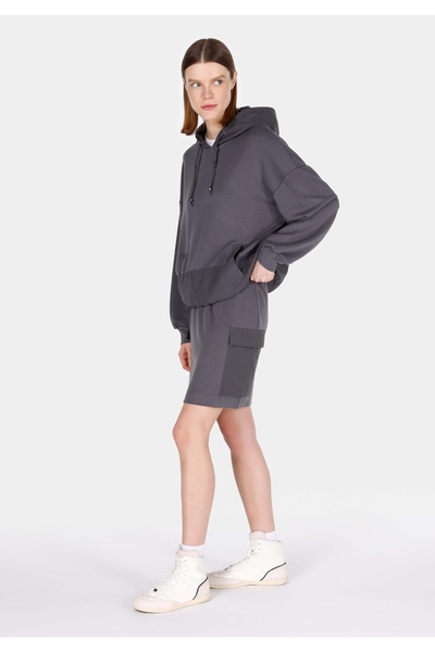 Colin's εφαρμοστό Γυναικεία φούστα ανθρακί με ίσια κορδόνια