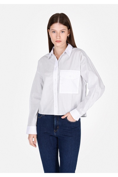 Colin's Сорочка з регулярним кроєм, коміром та смужками, жіноча, синя, з довг...