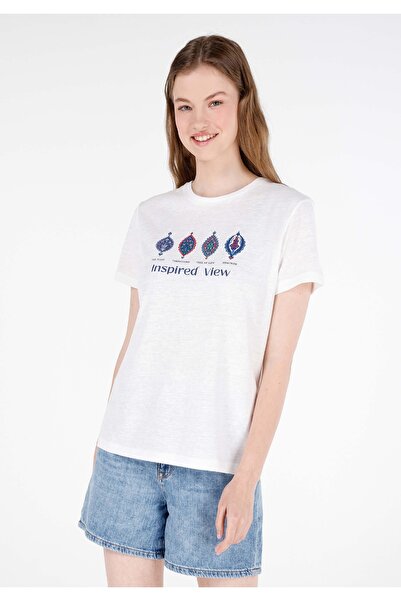 Colin's Γυναικείο Λευκό T-Shirt - Μανίκια