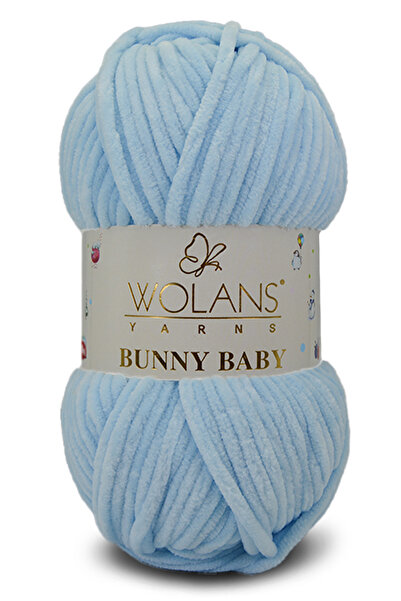 WOLANS 411 بيبي بلو سوفت فيلفيت - خيط حياكة للأطفال على شكل أرنب، خيط بطانية