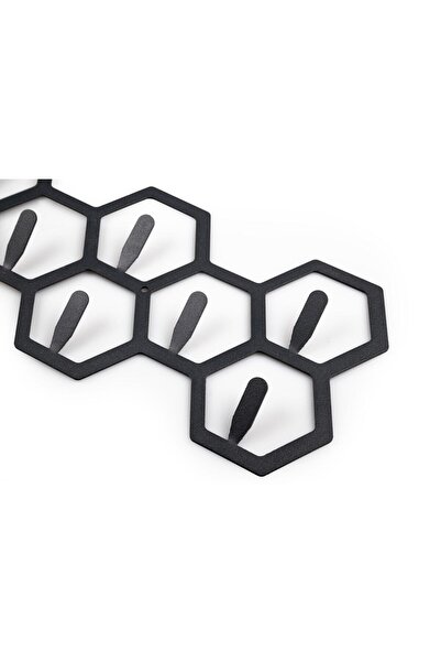 MİLANO HOME Petek Desenli Dekoratif Askılık Geometrik Metal Duvar Askılığı Modern Metal Askılık