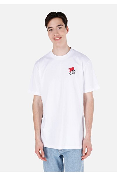 Colin's Turkish Flag Printed Regular Fit Crew Neck White Men's Short Sleeve T...