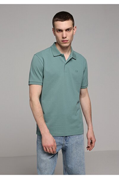 Colin's Regular Fit Polo Neck Plain Men's Green Pocketless Short Sleeve T-Shirt